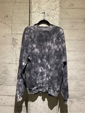 BARRY’S BOOTCAMP Black/Grey Tie-Dye Crewneck Sweatshirt Unisex Size: LARGE